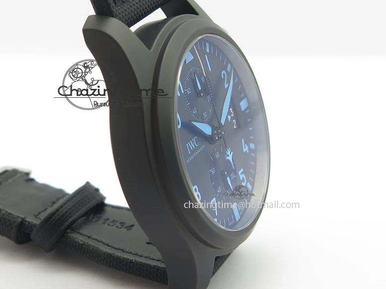 MIROTIME 0812 Pilot Chrono IW388003 Real Ceramic V6F 1:1 Best Edition On Black Nylon Strap A StreetReady 7284